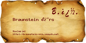 Braunstein Örs névjegykártya